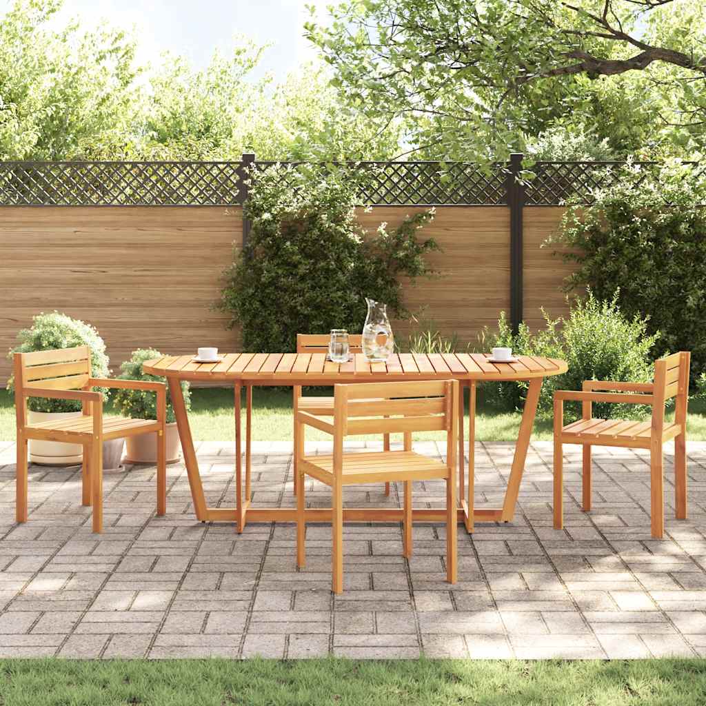 Garden Dining Table Round Ø Solid Acacia Wood Garden Dining Table