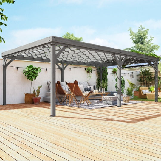 Wooden Pavilion With Seat