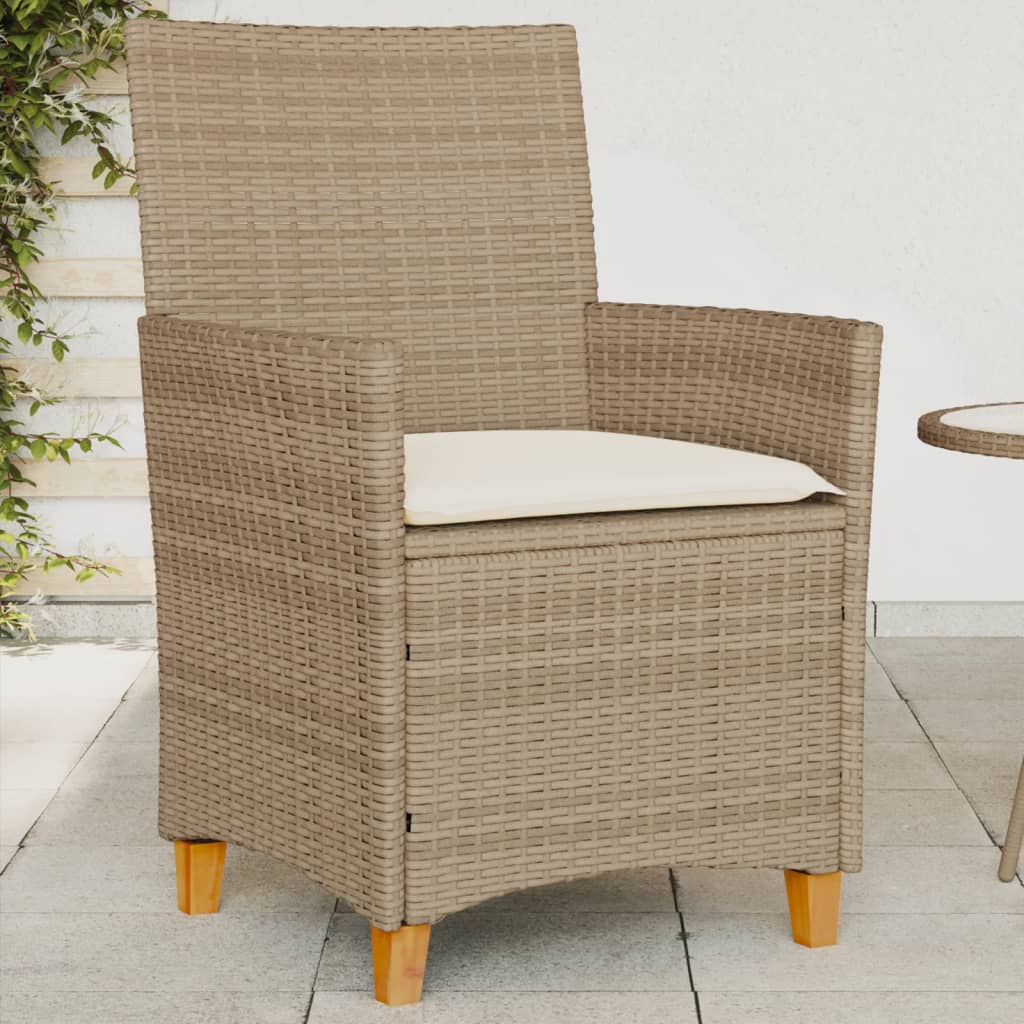 Garden Chairs with Cushions, 2 Pieces, Poly Rattan