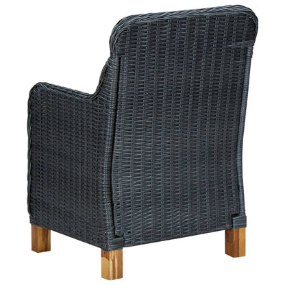 Garden Chairs with Cushions, 2 Pieces, Poly Rattan