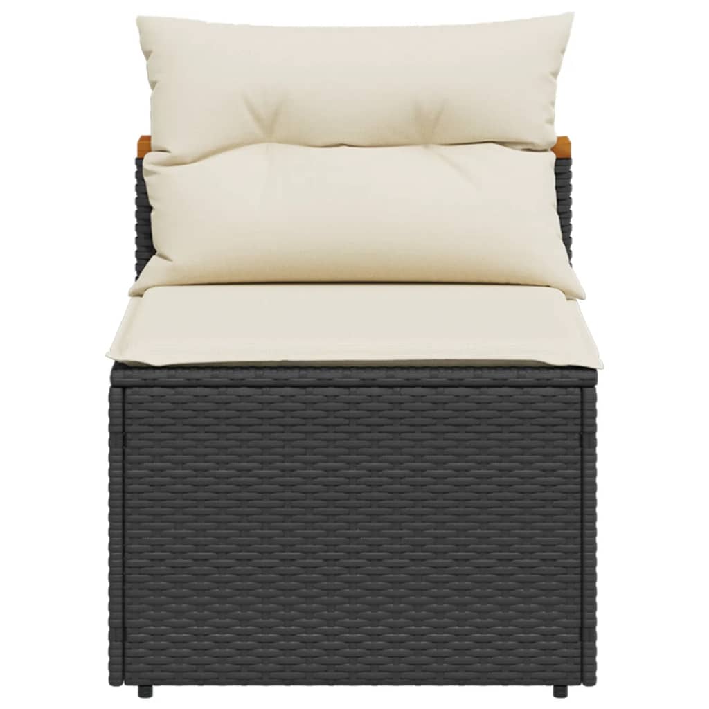 Garden Sofas without Armrests with Cushions, 2 Pieces
