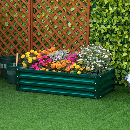 Raised Beds For Garden, Galvanized Outdoor Planters, For Herbs And Vegetables, Use For Patio, Backyard, Balcony, Green