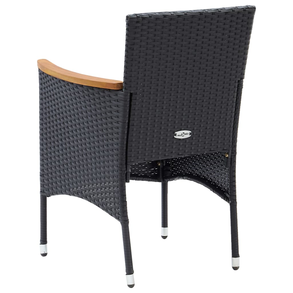 Garden Dining Chairs, Set of 4, Poly Rattan