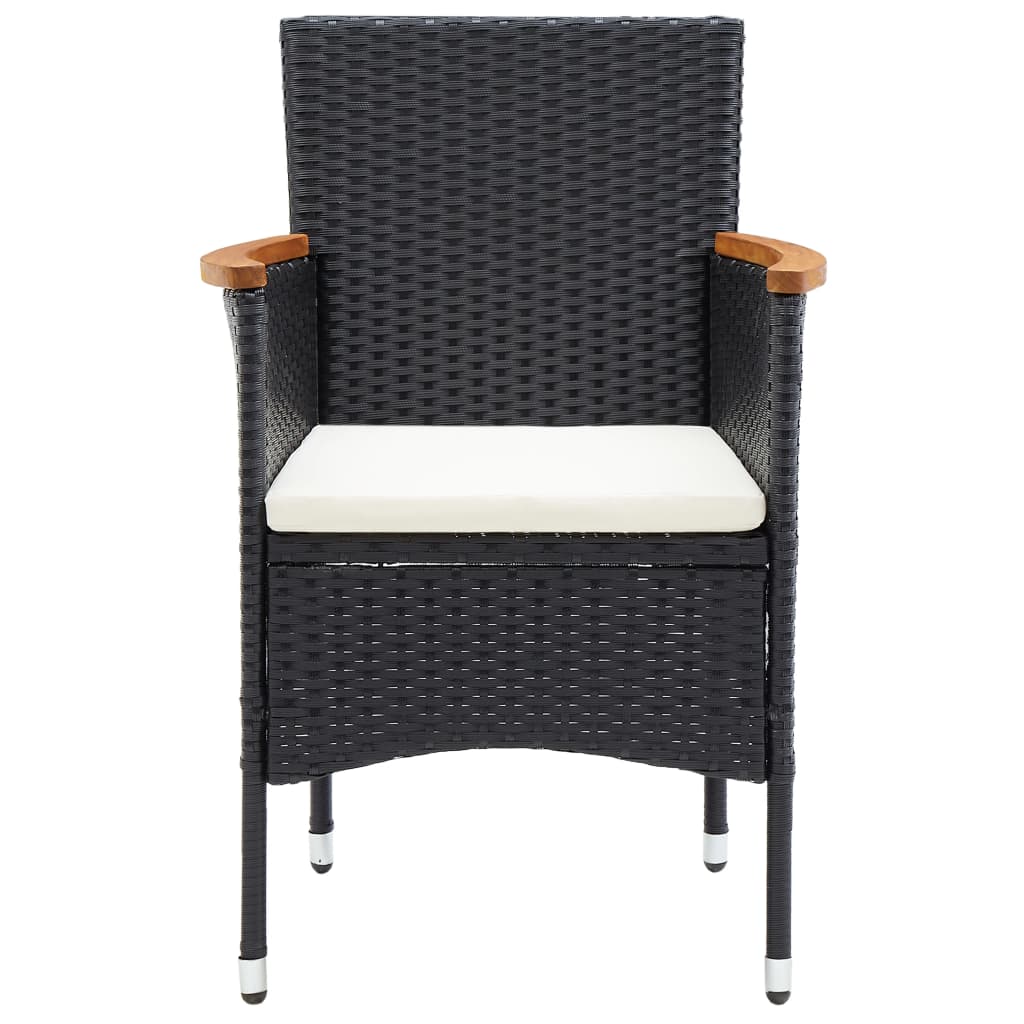 Garden Dining Chairs, Set of 4, Poly Rattan