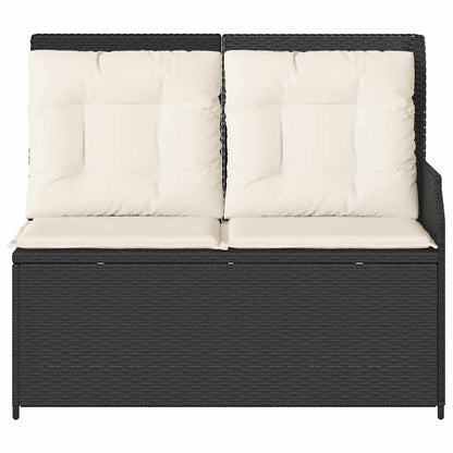 Adjustable Garden Bench with Cushions, Poly Rattan,