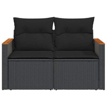 Garden Sofa with Cushions 2-Seater Poly Rattan