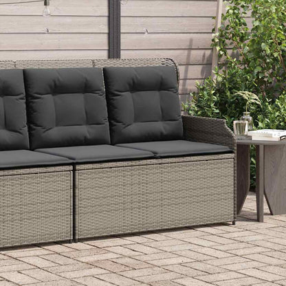 Adjustable Garden Bench with Cushions, Poly Rattan,