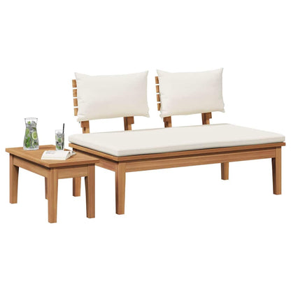 Garden Bench 2 pcs Solid Teak Wood   Garden Bench