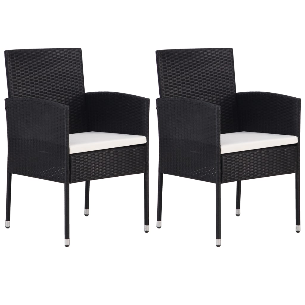 garden chairs with cushions in cream white, 2 pieces.