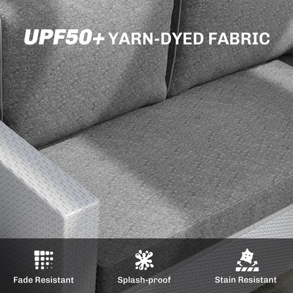 2 Seat Patio Furniture Cushions, 46x26x5 In, Thick Outdoor Loveseat Cushion Set With Removable Cover, Fade-Resistant Replacement Cushions For Outdoor Furniture, Couch, Bench, Swing, Gray