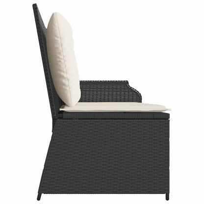 Adjustable Garden Bench with Cushions, Poly Rattan,