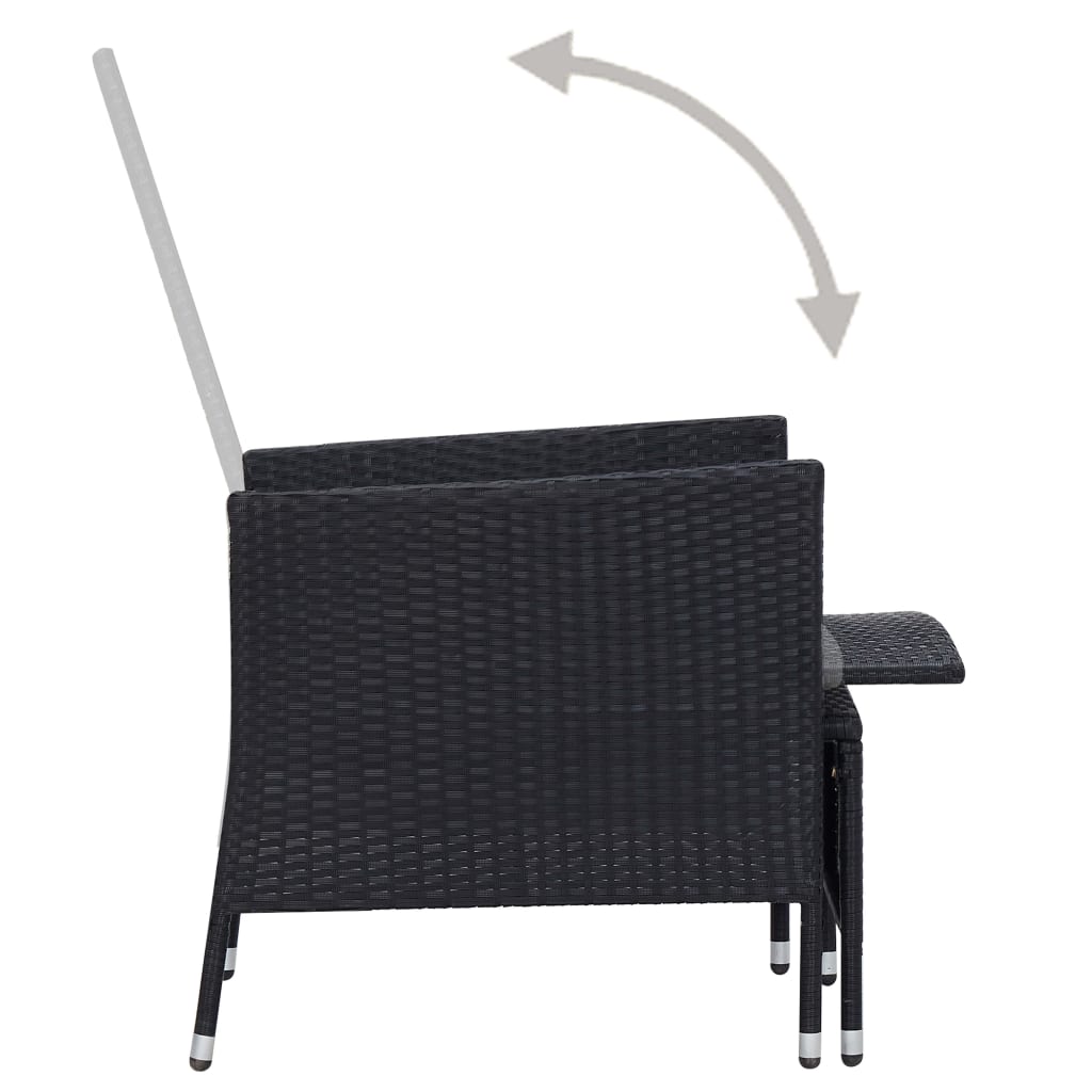 Garden Lounger with Cushions Poly Rattan   Garden Lounger