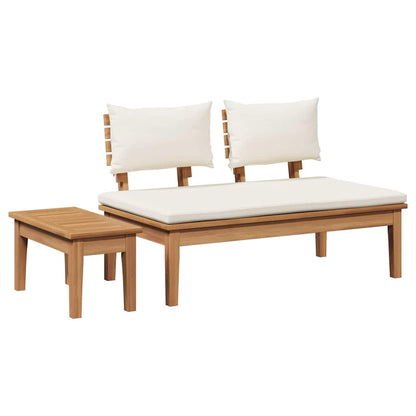 Garden Bench 2 pcs Solid Teak Wood   Garden Bench