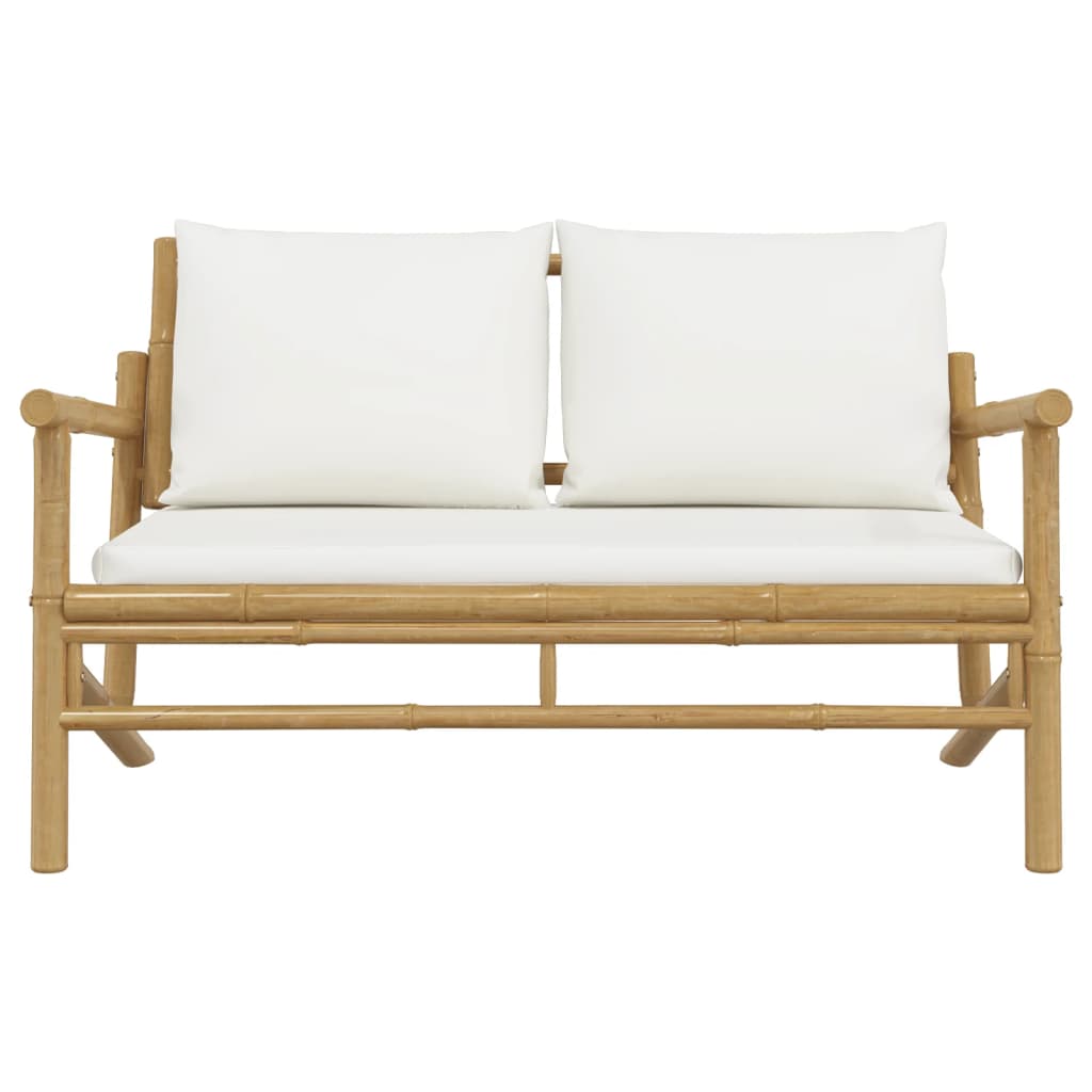 garden bench with cream-white cushions,   garden chairs 2