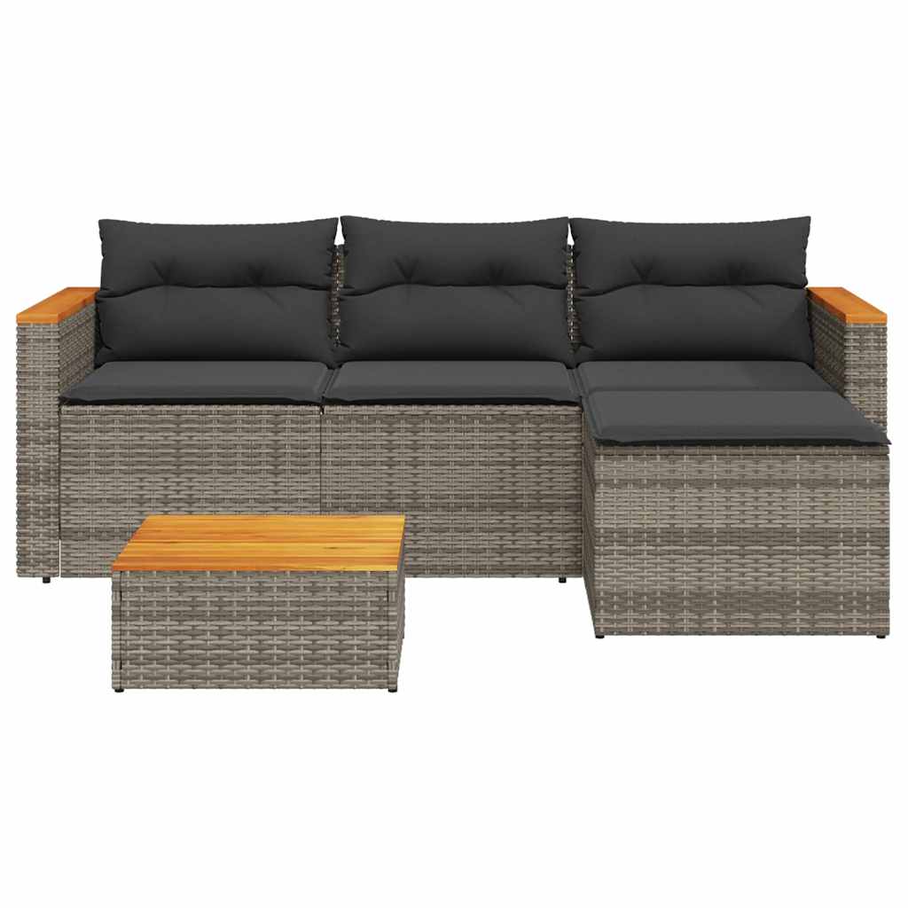 3-piece garden sofa set with cushions, poly rattan