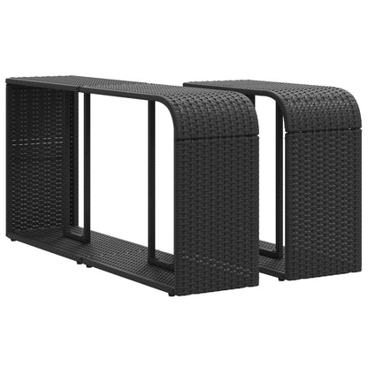 Storage Shelves, 2 pcs. Poly Rattan,   Outdoor Shelves