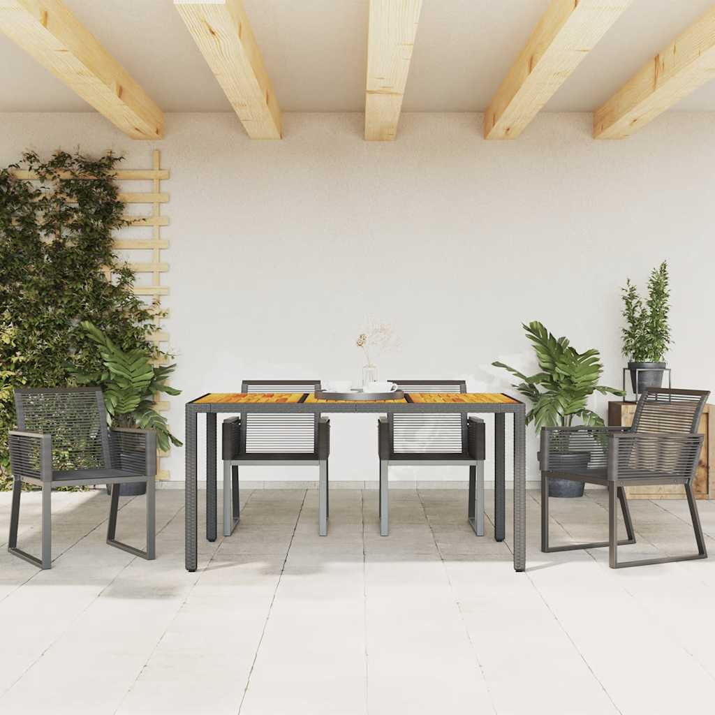 Garden Chairs, Set of 4, Black Poly Rattan