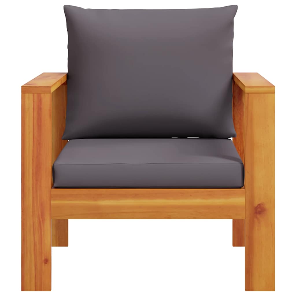 garden armchair with cushion, solid acacia wood,   garden sofa