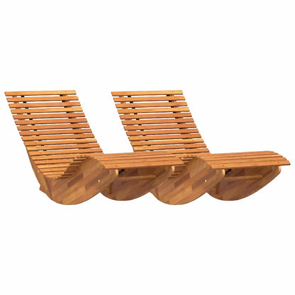 Swing Sun Loungers 2 pcs Brown 154 x 60 x 74 cm