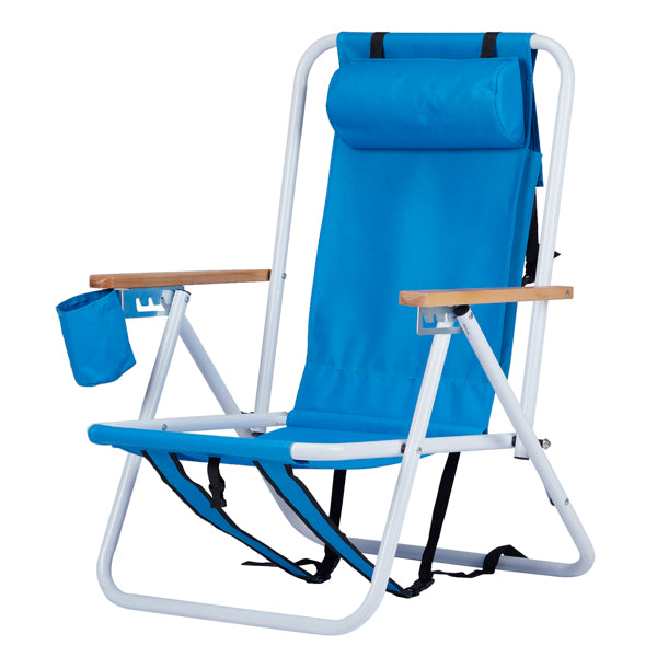 Blue Beach Chair Steel Tube Oxford Cloth