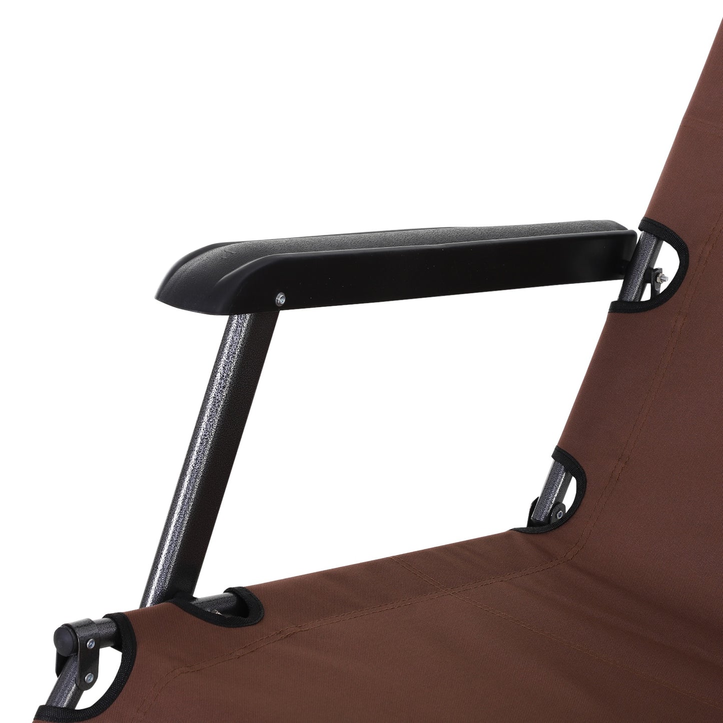 Lounging Relaxation  Folding Lounger With Metal Frame, Adjustable Footrest  Head Pillow