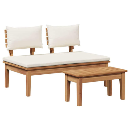 Garden Bench 2 pcs Solid Teak Wood   Garden Bench