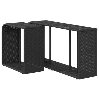 Storage Shelves, 2 pcs. Poly Rattan,   Outdoor Shelves