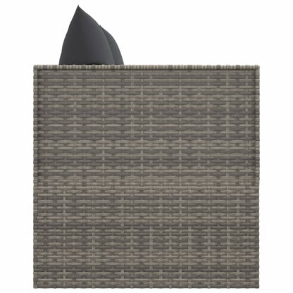 Outdoor Lounge Bed with Cushions Poly Rattan