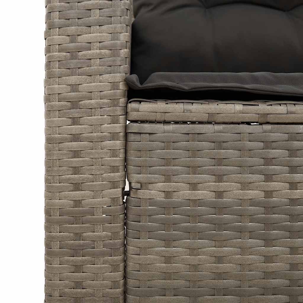 3-piece garden sofa set with cushions, poly rattan