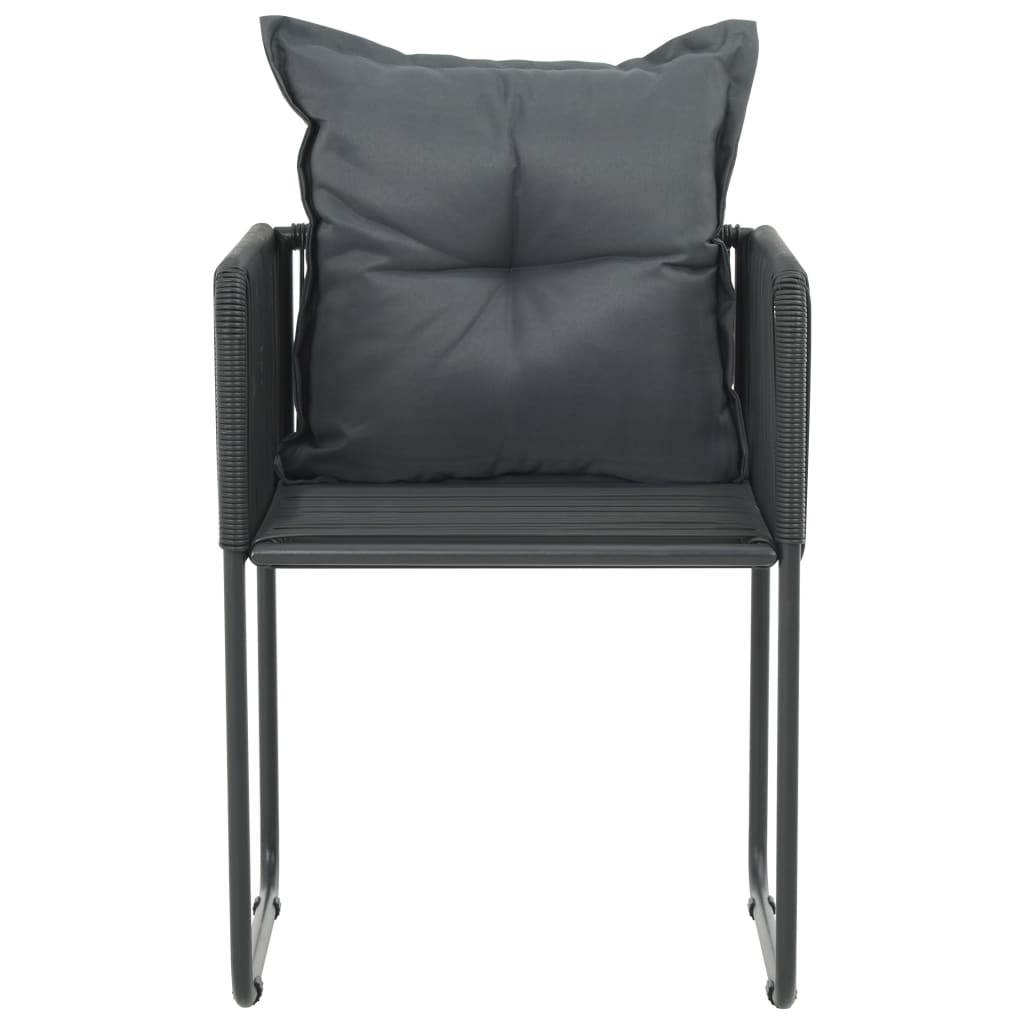 Garden Chairs 4 pcs with Cushions Poly Rattan