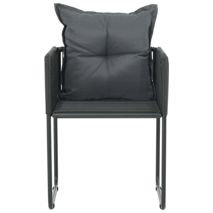 Garden Chairs 4 pcs with Cushions Poly Rattan