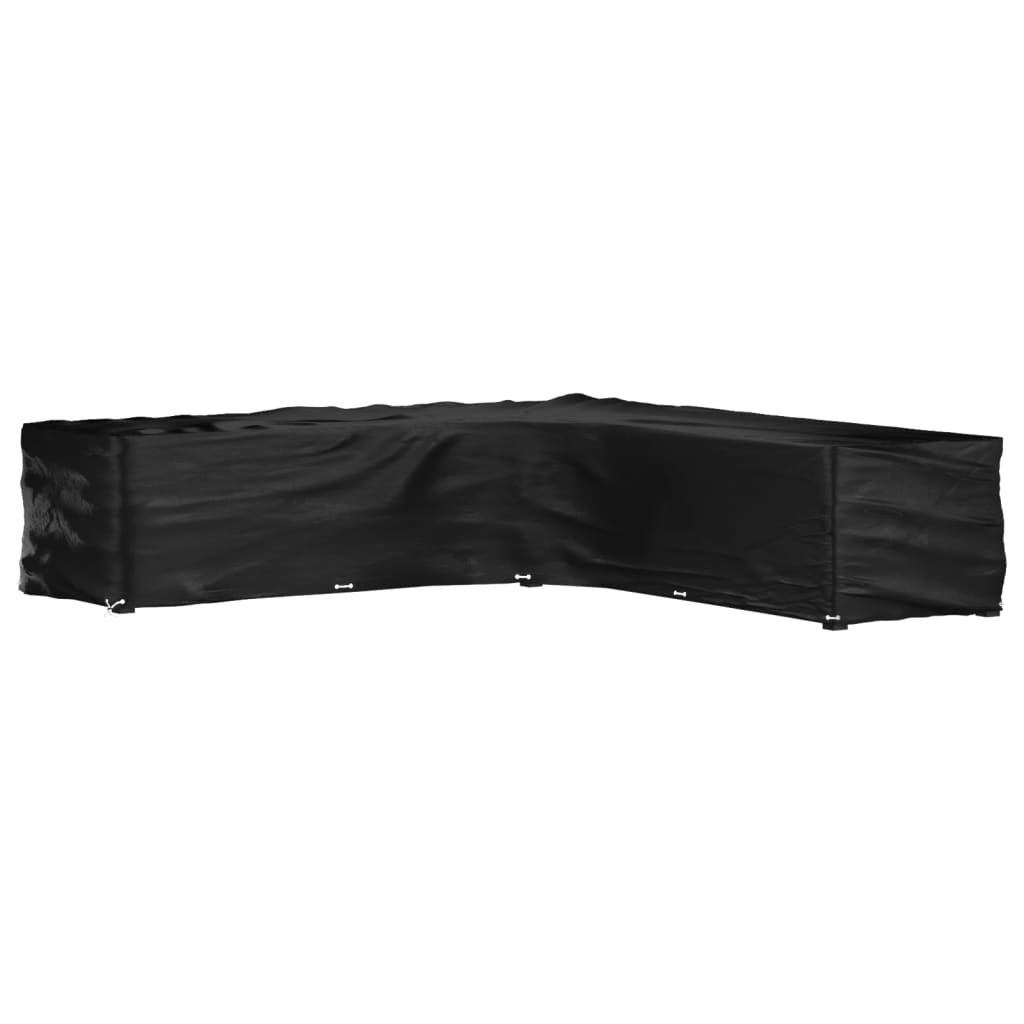 L-shaped garden furniture cover with 12 eyelets, 185x