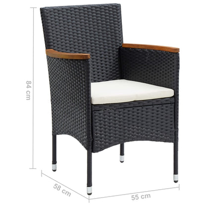 Garden Dining Chairs, Set of 4, Poly Rattan