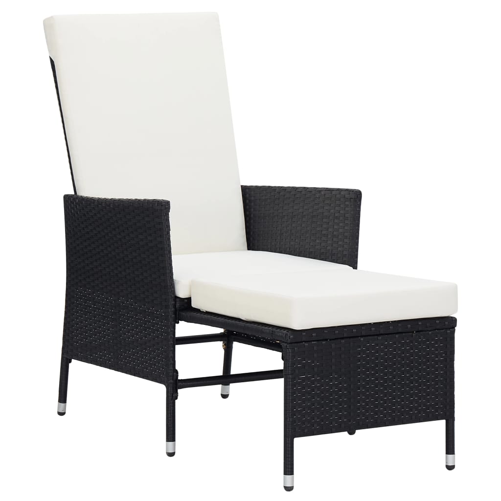 Garden Lounger with Cushions Poly Rattan   Garden Lounger