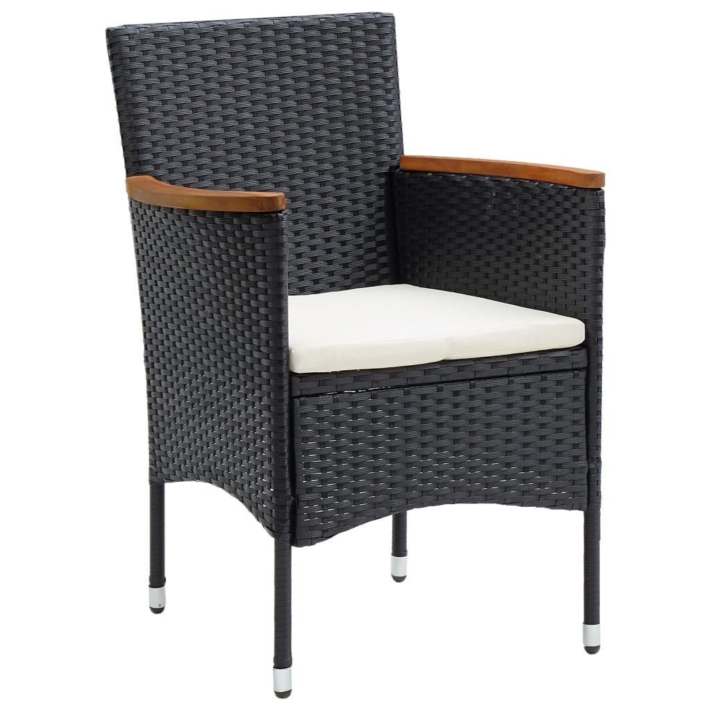 Garden Dining Chairs, Set of 4, Poly Rattan
