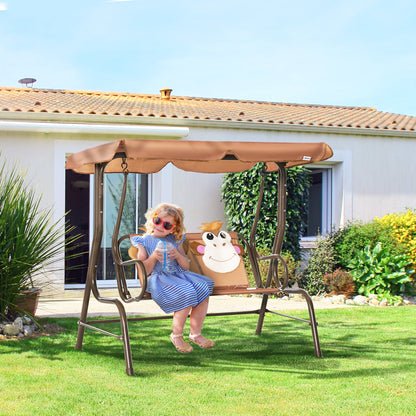 Porch Swing for Kids with Adjustable Canopy to Block Sun at Angles