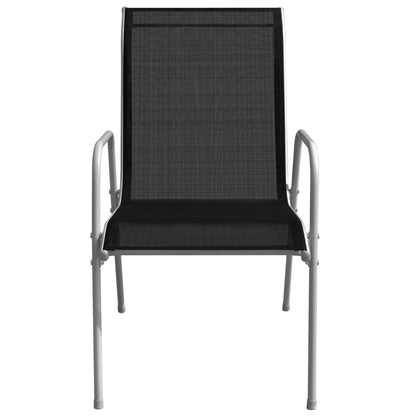 5-piece garden dining set, steel, black