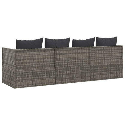 Outdoor Lounge Bed with Cushions Poly Rattan