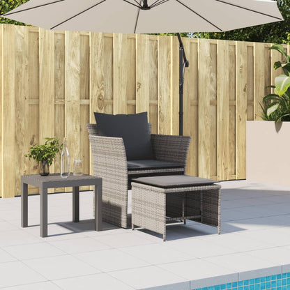 Garden Chair with Footstool Poly Rattan