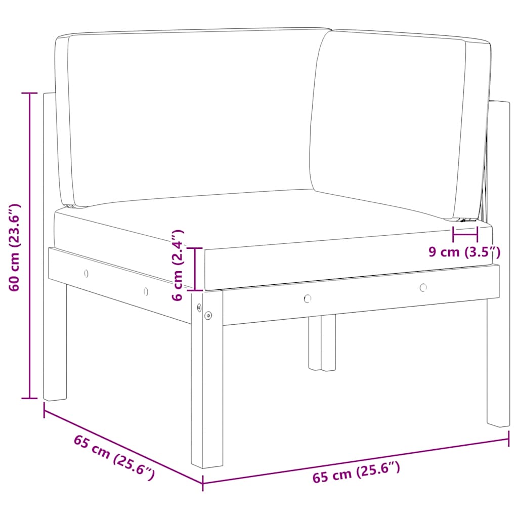 Garden Corner Sofas 2-piece with Cushions Acacia & Rope