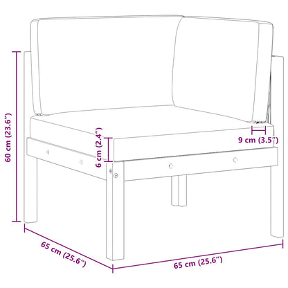 Garden Corner Sofas 2-piece with Cushions Acacia & Rope