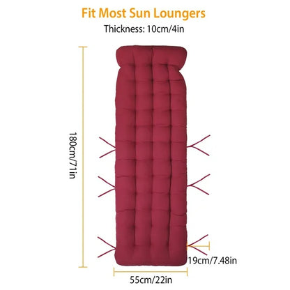 71x22in Plus Type Chaise Lounger Cushion Recliner Rocking Chair Sofa