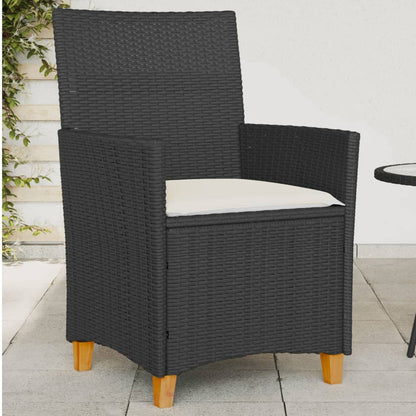 Garden Chairs with Cushions, 2 Pieces, Poly Rattan