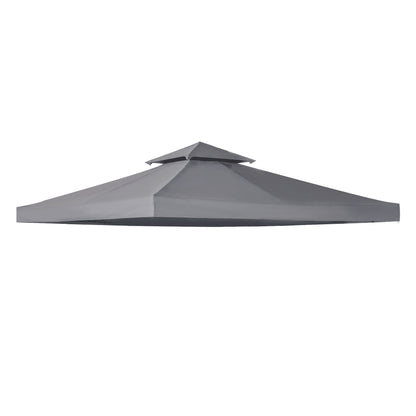 10' X 10' Gazebo Replacement Canopy 2 Tier Top UV Cover Pavilion Garden Patio Outdoor Dark Gray
