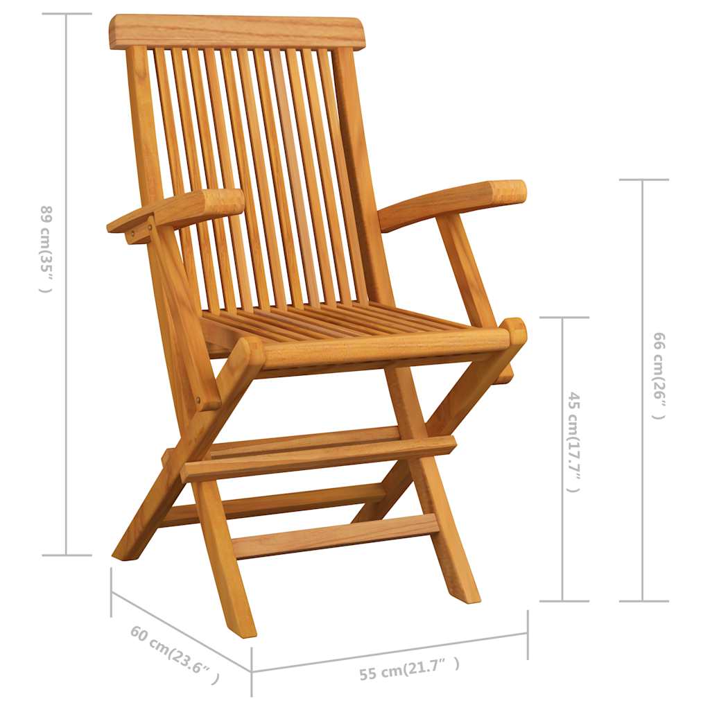 Garden Chairs 3 pcs. Solid Teak Wood   Garden Chairs