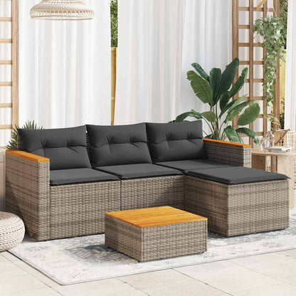 3-piece garden sofa set with cushions, poly rattan