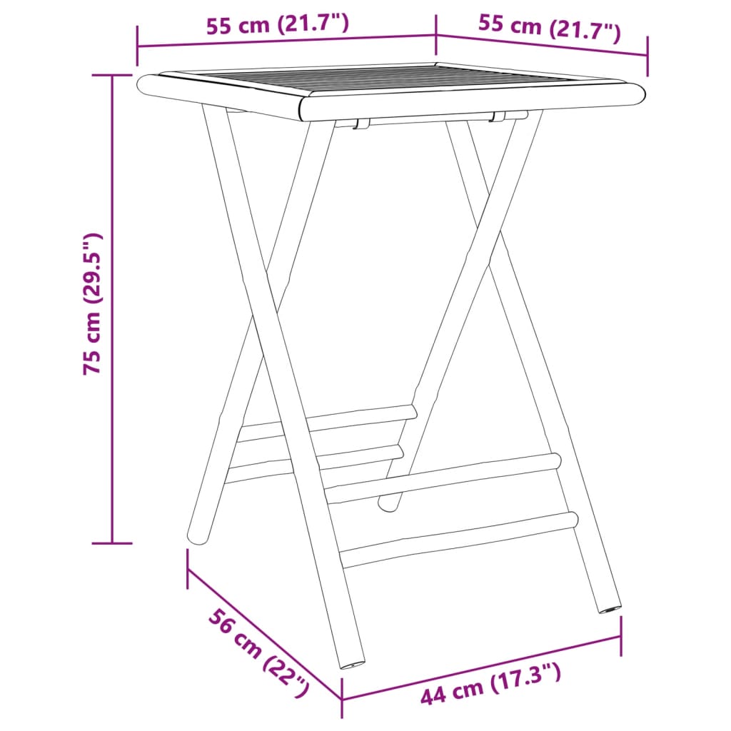 Folding Garden Table 55x   Folding Garden Table Ø