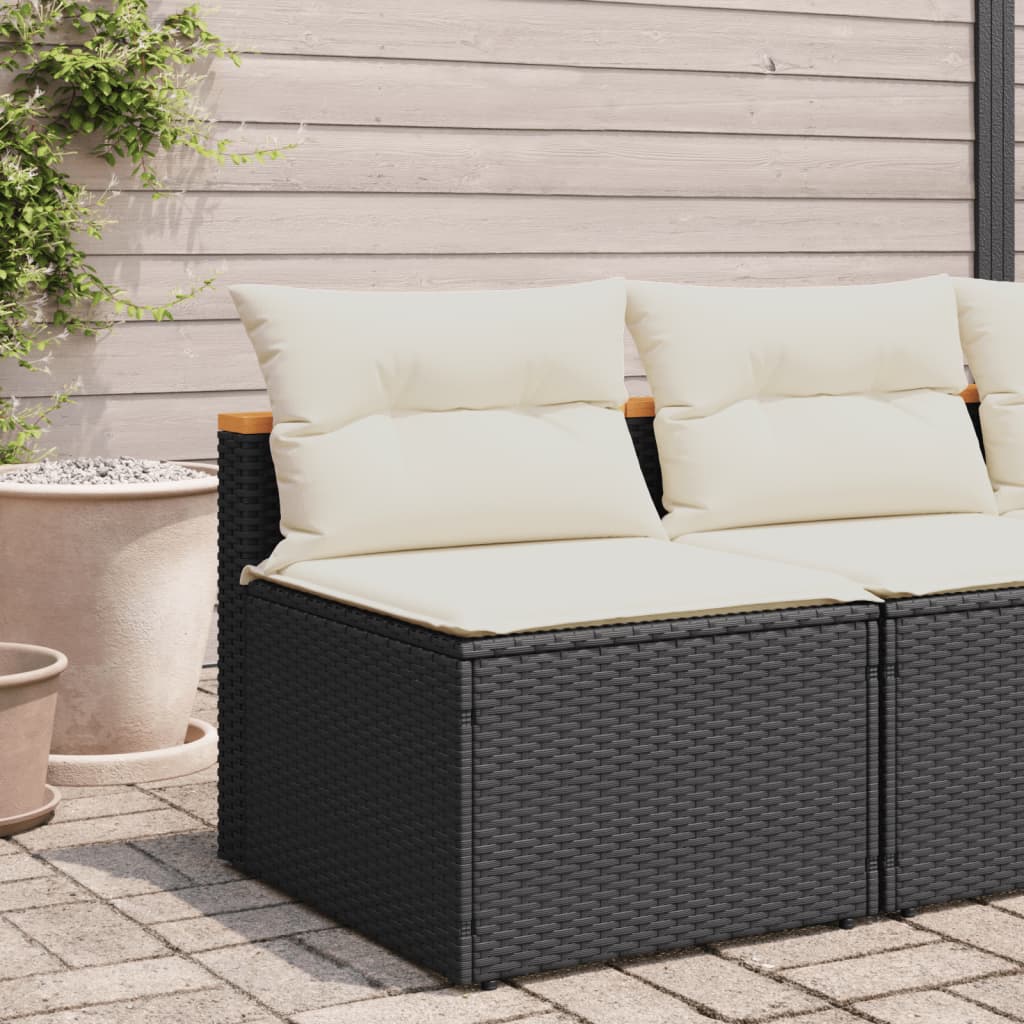 Garden Sofas without Armrests with Cushions, 2 Pieces