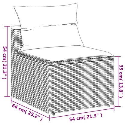 Garden Sofas without Armrests with Cushions, 2 Pieces
