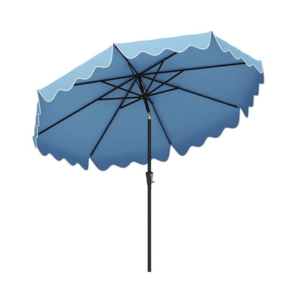 9 Feet Patio Umbrella With Crank Handle And Push Button Tilt